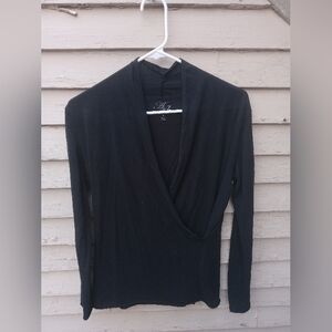 Elegant Black Drape Sweater
